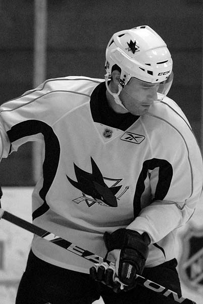 San Jose Sharks forward Patrick Marleau at Captains Ice practice