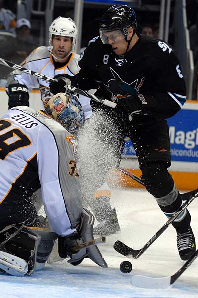 Joe Pavelski Dan Ellis San Jose Sharks Nashville Predators NHL hockey photo