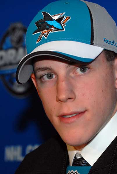 2010 NHL Entry Draft Staples Center Los Angeles San Jose Sharks first round pick Charlie Coyle
