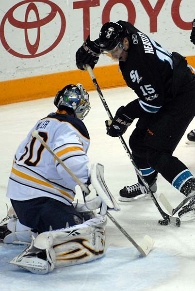 San Jose Sharks right wing Dany Heatley registers team record 11 shots on goal
