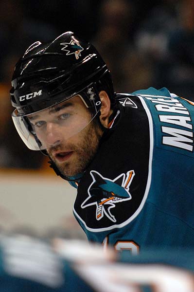 Stanley Cup Playoffs San Jose Sharks left wing center Patrick Marleau scored a goal and registered an assist