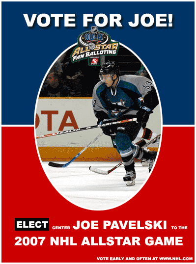 Vote for San Jose Sharks center Joe Pavelski