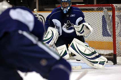 San Jose Sharks Vancouver Canucks NHL photo morning skate