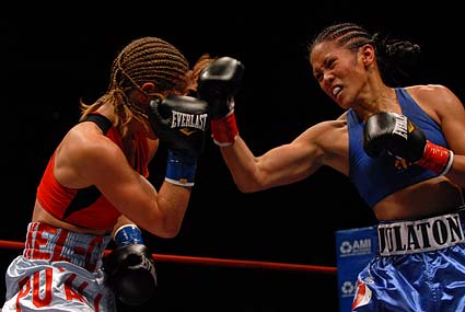 Fight Night at the Tank boxing at HP Pavilion in San Jose Ana Julaton Kelsey Jeffries IBA Women's Super Bantamweight title