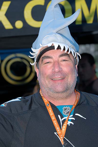 San Jose Sharks vs Los Angeles Kings fan Shark hat